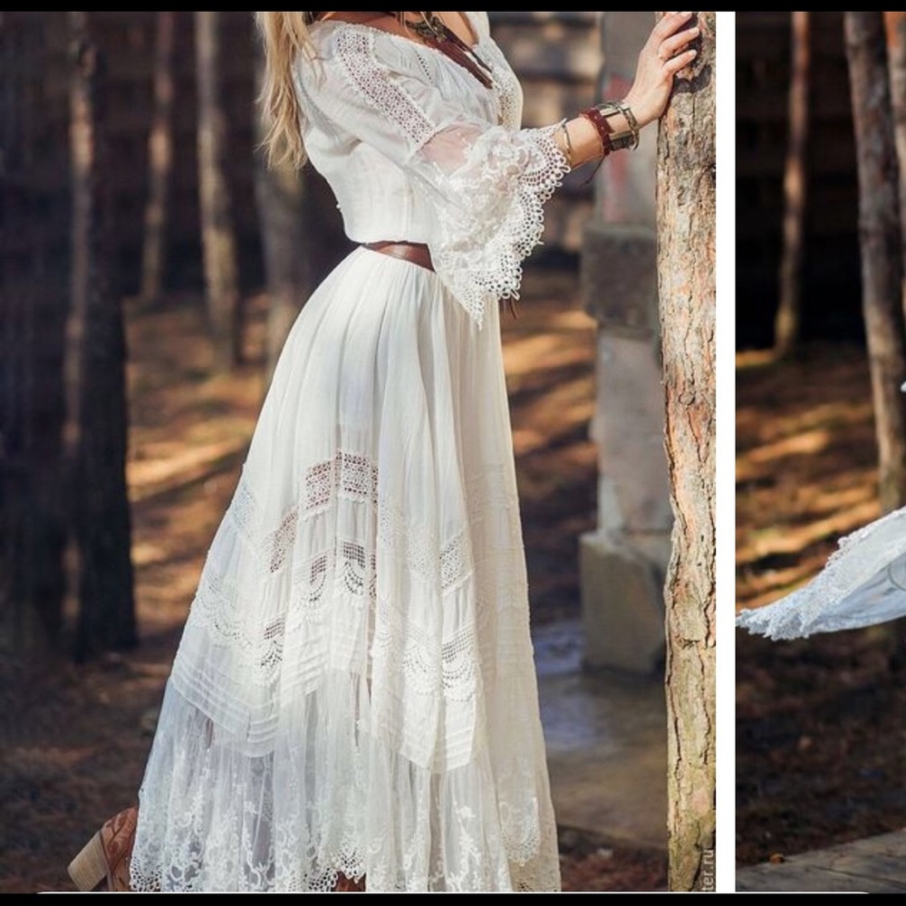 NWT White  Lace Shabby Chic Dress